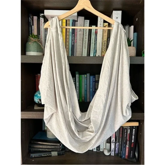 Lululemon 2 Way Sage Scarf Cotton Wee Stripe Heathered Grey White Wrap One Size - Picture 6 of 8